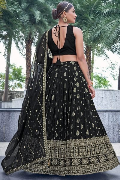 Black Jacquard Lehenga Choli SIDERS LEHENGA