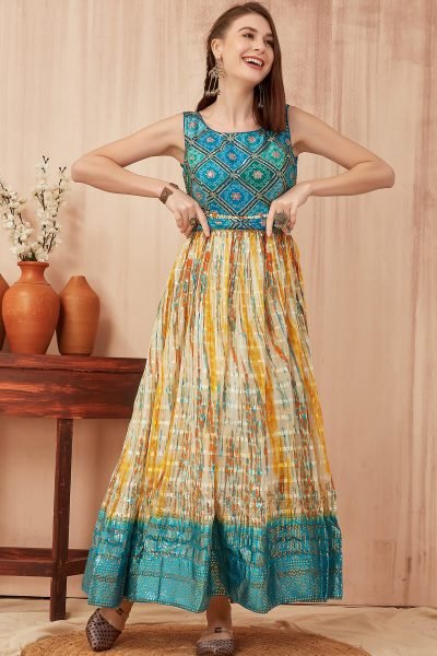 Blue Yellow Dress GOWN