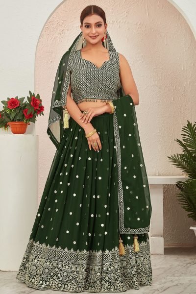 Bottle Green Lehenga Choli MEHENDI FUNCTION