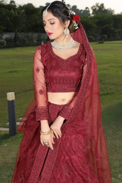 BRIDAL RED ETHNIC LEHENGA