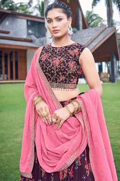 Brown Girlish Lehenga  GIRLISH LEHENGA