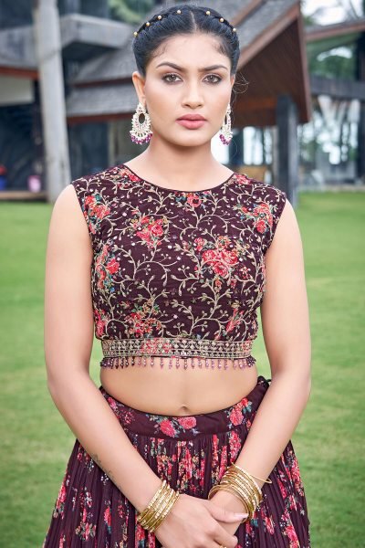 Brown Girlish Lehenga  GIRLISH LEHENGA