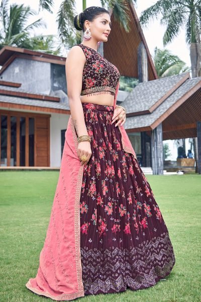 Brown Girlish Lehenga  GIRLISH LEHENGA