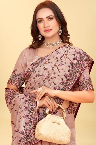 Embroidery Pure Mirror Worked Saree SAREE