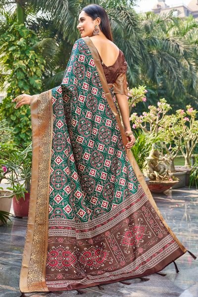 Ethnic Motif Print Silk Saree SAREE