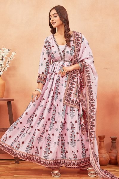 Floral Print Anarkali Kurta Set ANARKALI KURTA SET