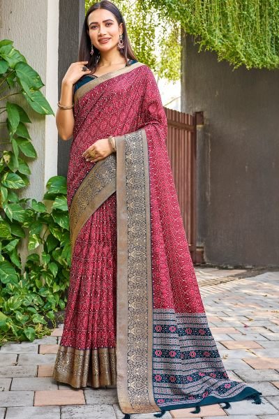 Floral Print Silk Saree SAREE