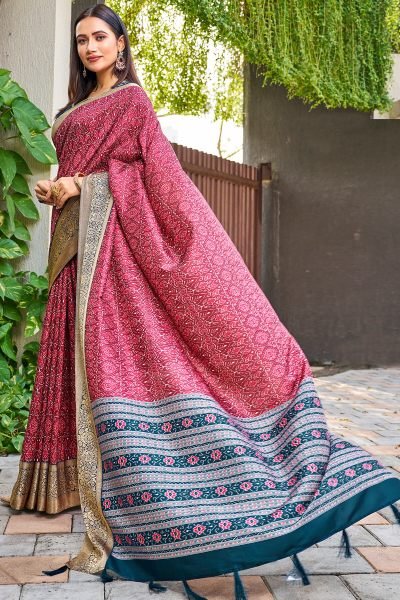 Floral Print Silk Saree SAREE