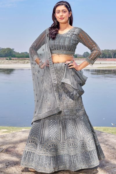 GREY ETHNIC LEHENGA