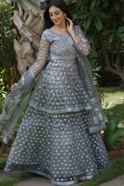 GREY ETHNIC LEHENGA
