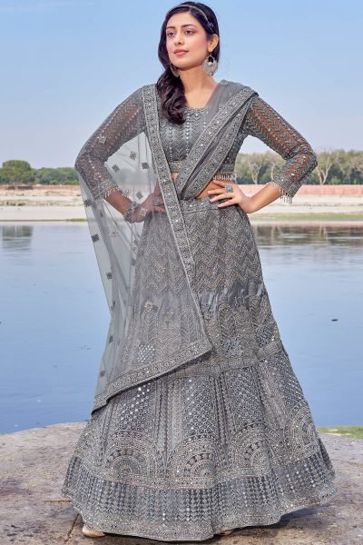 GREY ETHNIC LEHENGA