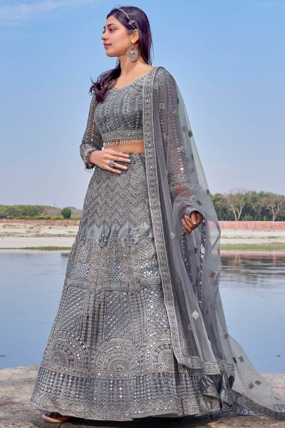 GREY ETHNIC LEHENGA