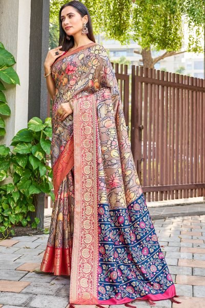 Kalamkari Print Silk Saree SAREE