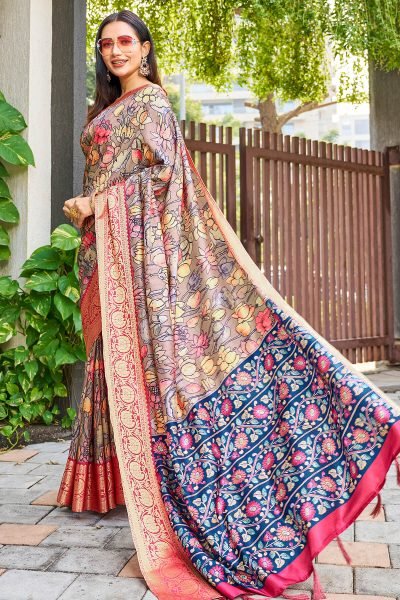 Kalamkari Print Silk Saree SAREE