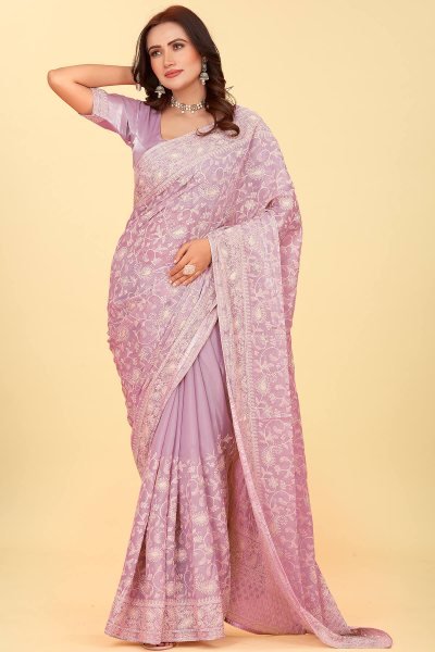 Kashmiri Worked Organza Saree SAREE