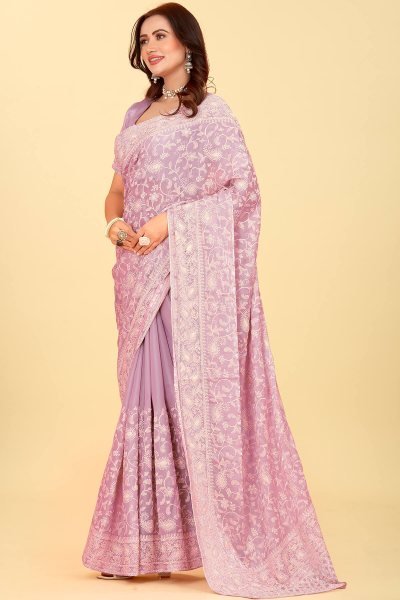 Kashmiri Worked Organza Saree SAREE