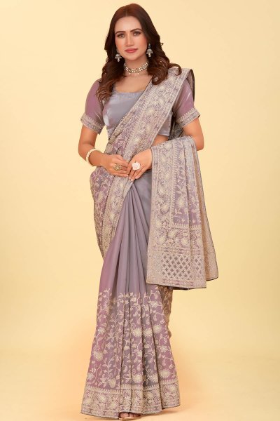 Kashmiri Worked Organza Saree SAREE