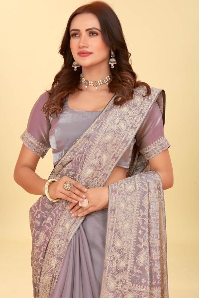 Kashmiri Worked Organza Saree SAREE