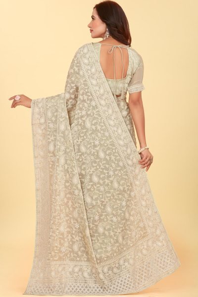 Kashmiri Worked Organza Saree SAREE