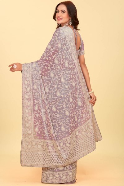 Kashmiri Worked Organza Saree SAREE