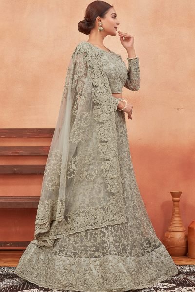 LIGHT PISTA GREEN ETHNIC LEHENGA