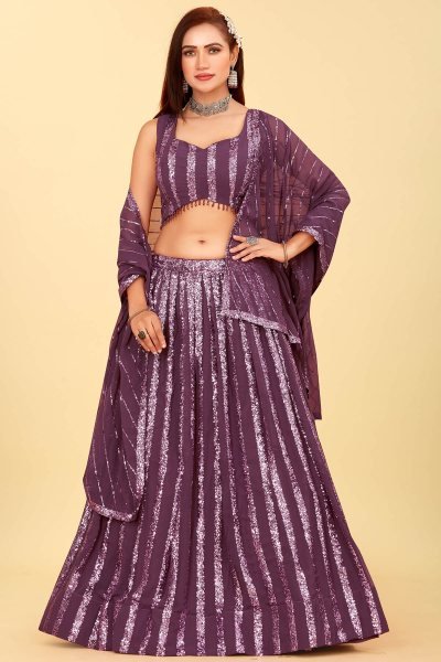 Mauve Sequins Work Lehenga Choli SEQUINSED LEHENGA