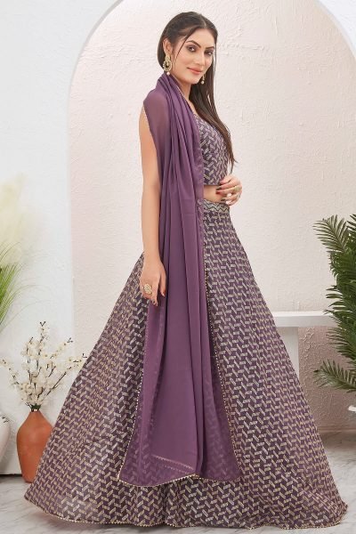  Mauve Sequins Lehenga Choli SEQUINSED LEHENGA