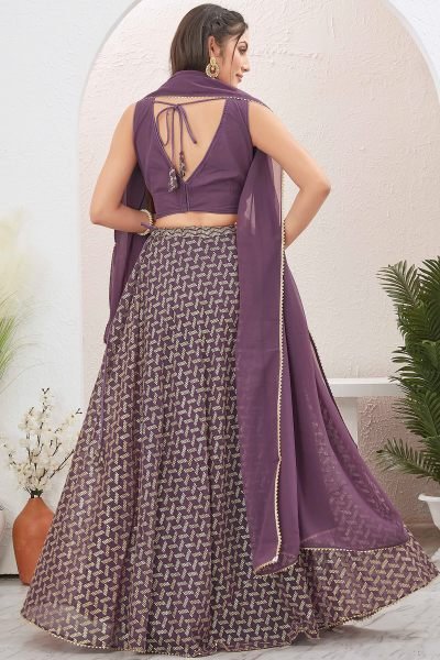  Mauve Sequins Lehenga Choli SEQUINSED LEHENGA