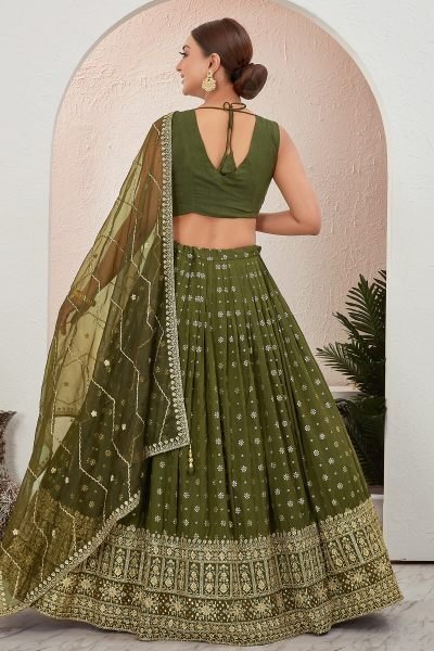Mehendi Jacquard Lehenga Choli MEHENDI FUNCTION