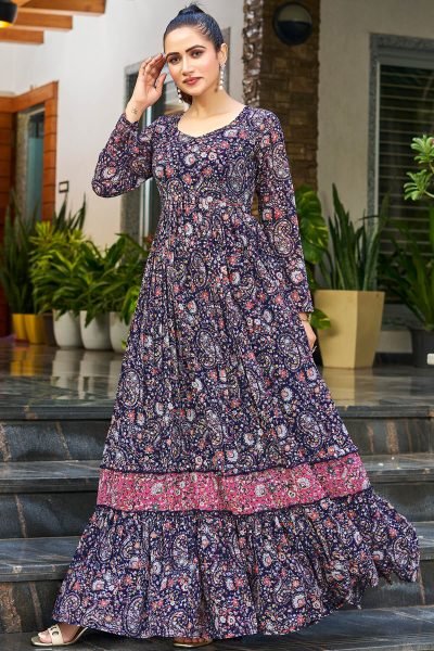 Minimal Printed Flare Dress GOWN