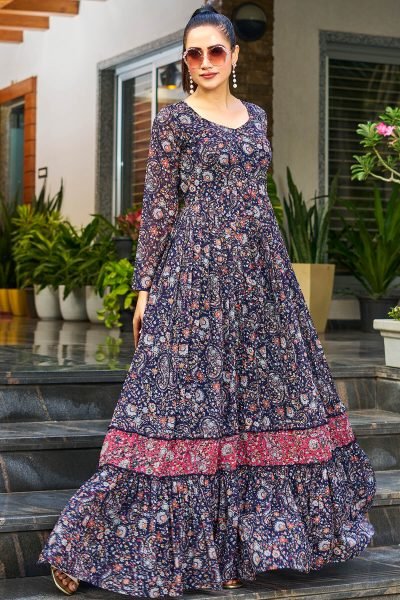 Minimal Printed Flare Dress GOWN