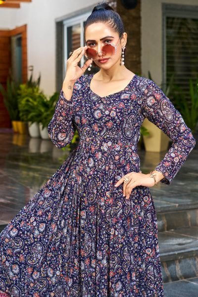 Minimal Printed Flare Dress GOWN