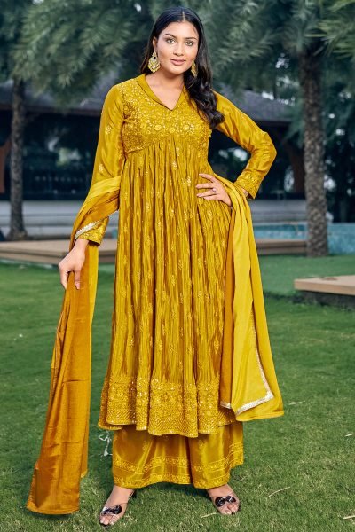 Mustard Anarkali Kurta Set ANARKALI KURTA SET