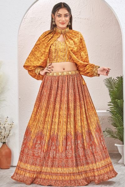 Mustard Indo-Western Lehenga Set INDO-WESTERN LEHENGA