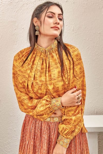 Mustard Indo-Western Lehenga Set INDO-WESTERN LEHENGA