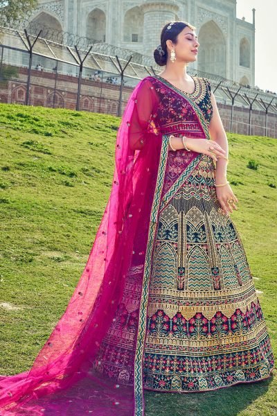 N BLUE ETHNIC LEHENGA