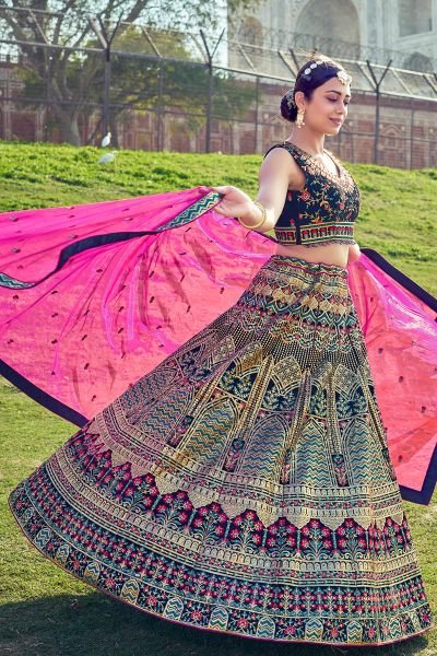 N BLUE ETHNIC LEHENGA