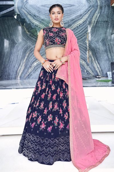 Navy Blue Girlish Lehenga  GIRLISH LEHENGA