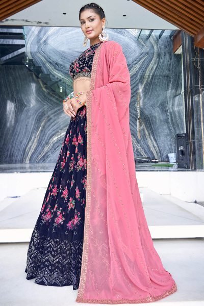 Navy Blue Girlish Lehenga  GIRLISH LEHENGA