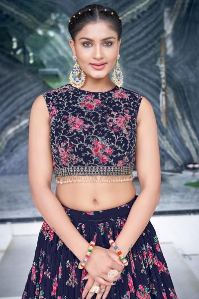 Navy Blue Girlish Lehenga  GIRLISH LEHENGA