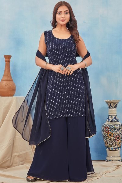 Navy Blue Sharara Set SHARARA SET