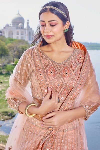 PEACH ETHNIC LEHENGA