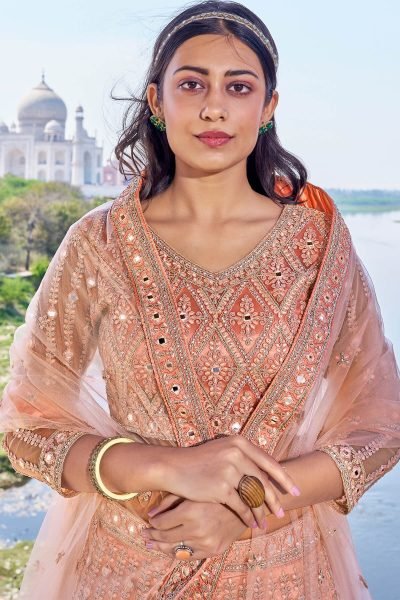 PEACH ETHNIC LEHENGA