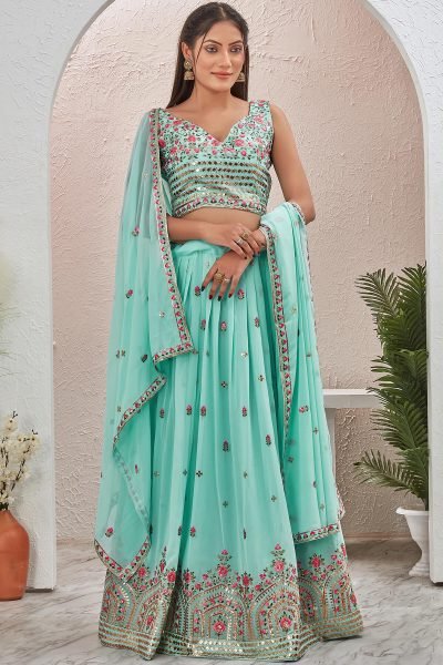 Powder Blue Lehenga Choli GIRLISH LEHENGA