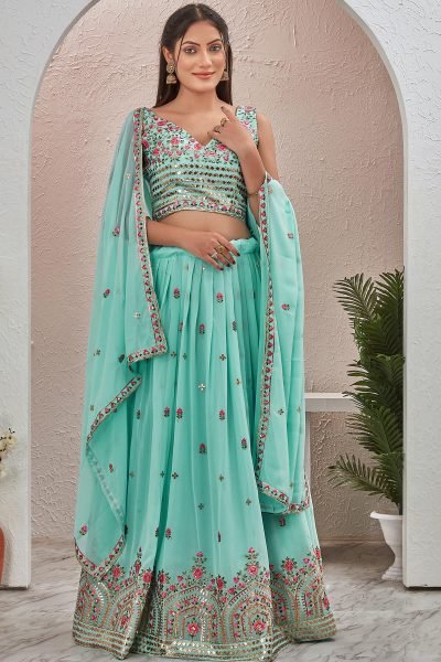 Powder Blue Lehenga Choli GIRLISH LEHENGA