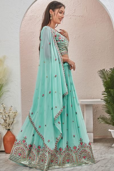 Powder Blue Lehenga Choli GIRLISH LEHENGA
