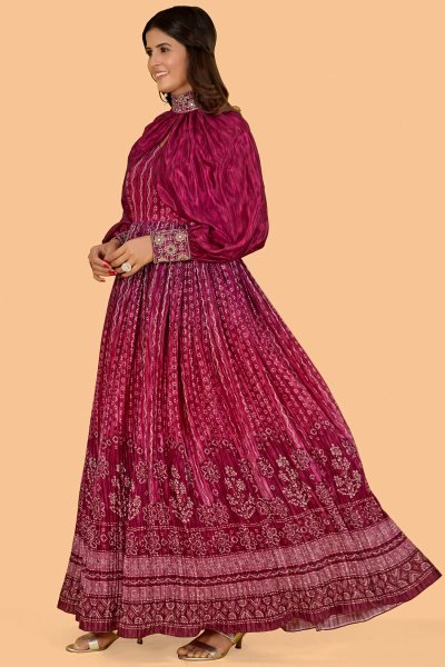 Rani Bandhani Printed  INDO-WESTERN GOWN