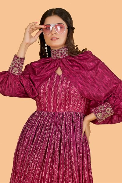 Rani Bandhani Printed  INDO-WESTERN GOWN