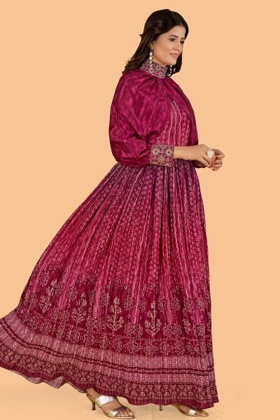 Rani Bandhani Printed  INDO-WESTERN GOWN