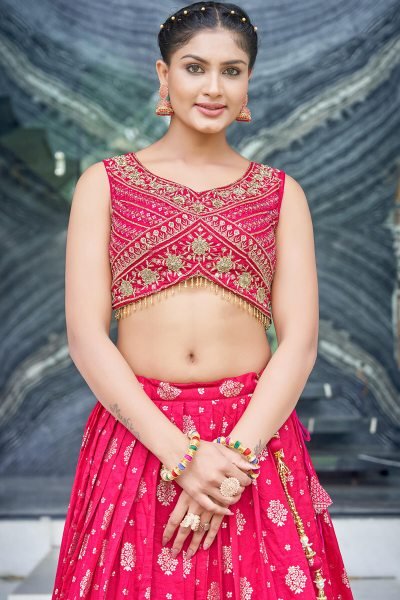 Rani Jacquard Lehenga Choli SIDERS LEHENGA